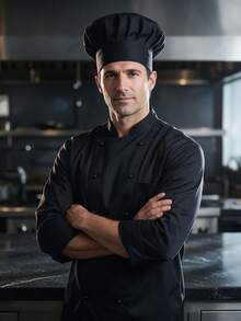 1pc Unisex Adjustable Elastic Chef Hat, Work Cap, Suitable For Hotel Kitchen, Restaurant Chef, Baker And More. - A - View 4