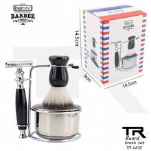 Men's Shaving Kit  Stainless Steel Stand - Beard Comb + brush - View 4