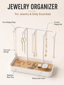 Jewelry Storage Box, Jewelry Box, For Storing Necklaces, Earrings, Jewelry, Keys, Perfume, Lipstick, Glasses And Watches. Space-Saving Multi-Function Storage Rack, Suitable For Small Spaces, Perfect Gift For Living Room. - Multicolor - View 4