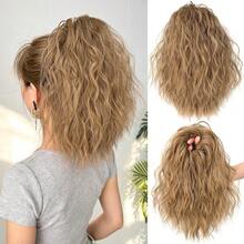 HEYPINK Wavy Messy Bun Hair Extensions, Synthetic Curly Hair Scrunchie Elastic Hair Tie, Thick Volume Tousled Updo Hair Piece, Instant Ponytail Chignon For Ladies Tousled Updo Chignon Ponytail Hair Extensions For Women, Multiple Colors Available - Dark Brown - View 10