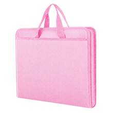 Pink Fire & Water Resistant Document Storage Bag With Reinforced Handles, Multi Compartment Zipper File Organiser For Home Office School - Pink - View 6