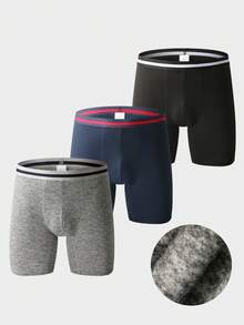 Norcotton 3pcs Men's Underwear, Long Boxer Briefs, Men's Boxer Shorts - Multicolor - View 1