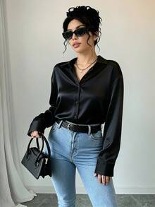Women Blouses & Shirts - Black - View 3