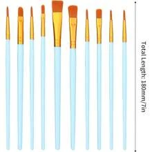 This Kit Contains 10 Painting Brushes In Different Sizes To Meet Your Diverse Creation Demands, Perfect For Number Painting & Other DIY Art Projects, Smooth Brush Tips For Easy Color Blending & Detailed Painting, Paint Brushes, Art Supplies - A - View 4
