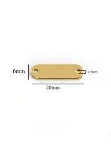 1/6/10pcs Customized Stainless Steel Blank Tag Plates, Perforated Nameplates For Sewing Crafts, Metal Parts, Clothing Sewing Label Accessories, Engravable - Multicolor - View 9