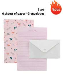 6 Envelopes And 12 Pieces Of Exquisite Lined Stationery Paper, Office, Home, School Use Stationery Set, Fresh Floral And Cute Animal Series A5 Envelopes And Stationery Paper - Multicolor - View 18