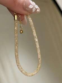 1pc Mesh Twisted Bracelet Vintage Premium Luxury Minimalist Fashion Personalized Hand Accessory - Bracelet - View 4