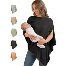 Soft Stretchy Breathable Nursing Cover For Breastfeeding, 360° Full Privacy Wearable Nursing Shawl, Multi‑Function Car Seat Canopy Sun Shade - Multicolor - View 1