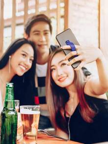 6/3/1pc Retractable Phone Ring Holder Finger Strap Stand, Portable Phone Ring Grip Handle (Classic Color) - Retractable Finger Sleeve Stand - View 6