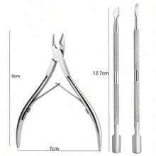 3pcs/2pcs/1pc Multifunctional Nail Care Tools, Stainless Steel Cuticle Scissors + Nail Pusher, Home Travel Salon Use, Exquisite Set, Gift For Women, Holiday Gift - Multicolor - View 14