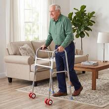 Foldable Lightweight Walking Frame With 2 Wheels – Compact Folding Walker For Easy Storage & Transport, Mobility Aid For Elderly & Adults - Silver - View 5