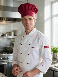 1pc Unisex Adjustable Elastic Chef Hat, Work Cap, Suitable For Hotel Kitchen, Restaurant Chef, Baker And More. - A - View 16