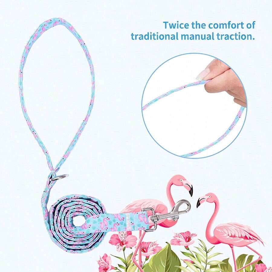 1 buah Tali Anjing Motif Kartun, Pola Flamingo dan Anak Ayam, Tali Anjing Ringan untuk Aktivitas Luar Ruangan untuk Anjing Kecil dan Sedang, Tersedia Berbagai Gaya - Baby Blue - View 1