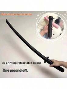 3D Printed Gravity Retractable Samurai Sword Toy, Extendable Telescopic Plastic Stress Relief Toy, Halloween Party Cosplay Costume Prop, Birthday Gift For Teens - Multicolor - View 5