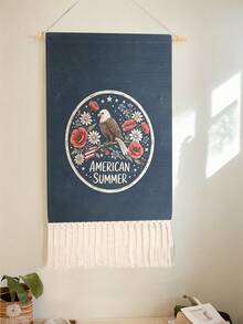 1PC Tapestry, Wall Hanging, Long Linen Vintage Tassel Tapestry, Vertical Wall Decor, Animal Print Design; Versatile For Living Room, Bedroom, Office, Party And More - Multicolor - View 10