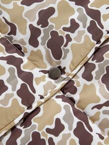 Acelitt Autumn/Winter Casual Stand Collar Cow Print Down Jacket, Lightweight Padded Coat, Suitable For Daily Streetwear - Multicolor - View 7