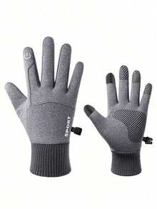 Unisex Winter Warm Windproof Waterproof Touchscreen Sports Gloves (1pc) - Featuring Thickened Fleece Lining, Non-Slip Palm Design And High-Elastic Breathable Fabric, With Sensitive Touchscreen Function And Excellent Warmth. Suitable For Skiing, Cycling, Driving, Hiking, Running, Motorcycle Riding And Daily Commuting, An Essential Protective Gear For Extreme Cold Weather. - Multicolor - View 10