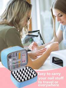 1pc Nail Polish Storage Rack - Holds 30 Bottles (15ml), Nail Polish And Nail Dryer Storage Bag - Multicolor - View 6