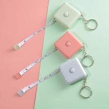 3pcs 1.5m Retractable Tape Measure, Mini Square Tape Measure With Keychain, Portable Body Measurement Ruler (Suitable For Waist, Chest And Clothing Measurement), Compact Tool For Home Sewing And DIY - A - View 1