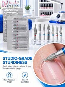DeDryDS 10pcs Nail Drill Bit Set, Aluminum Foil Packaging, Detachable Diamond Drill Bits, Suitable For Nail Preparation, Manicure, Pedicure And Other Professional Nail Tools - Multicolor - View 6