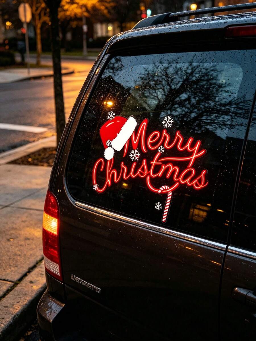 2pcs Merry Christmas Stickers, Christmas Car Stickers, Winter Car ...