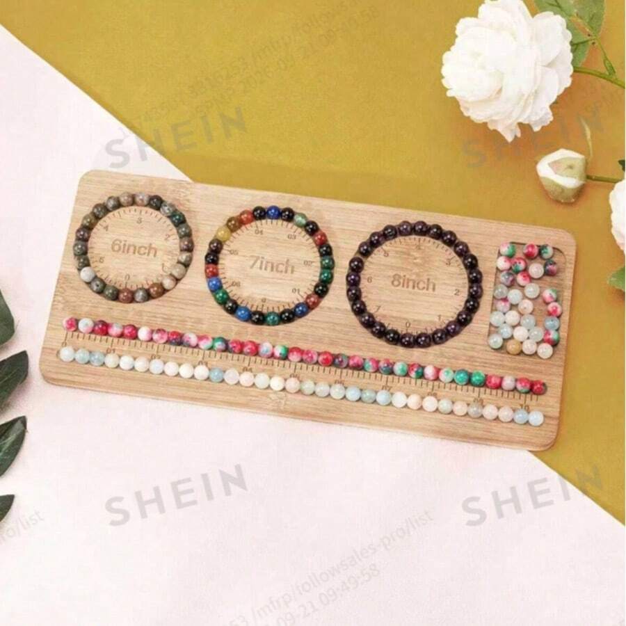 Wooden Bead Tray Template For Jewelry Making, Used For DIY Jewelry Bracelet - Small Single Row - View 1