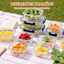 Contenedores de Vidrio Hermético con Tapas, Conjunto de 10piezas - Ver 3