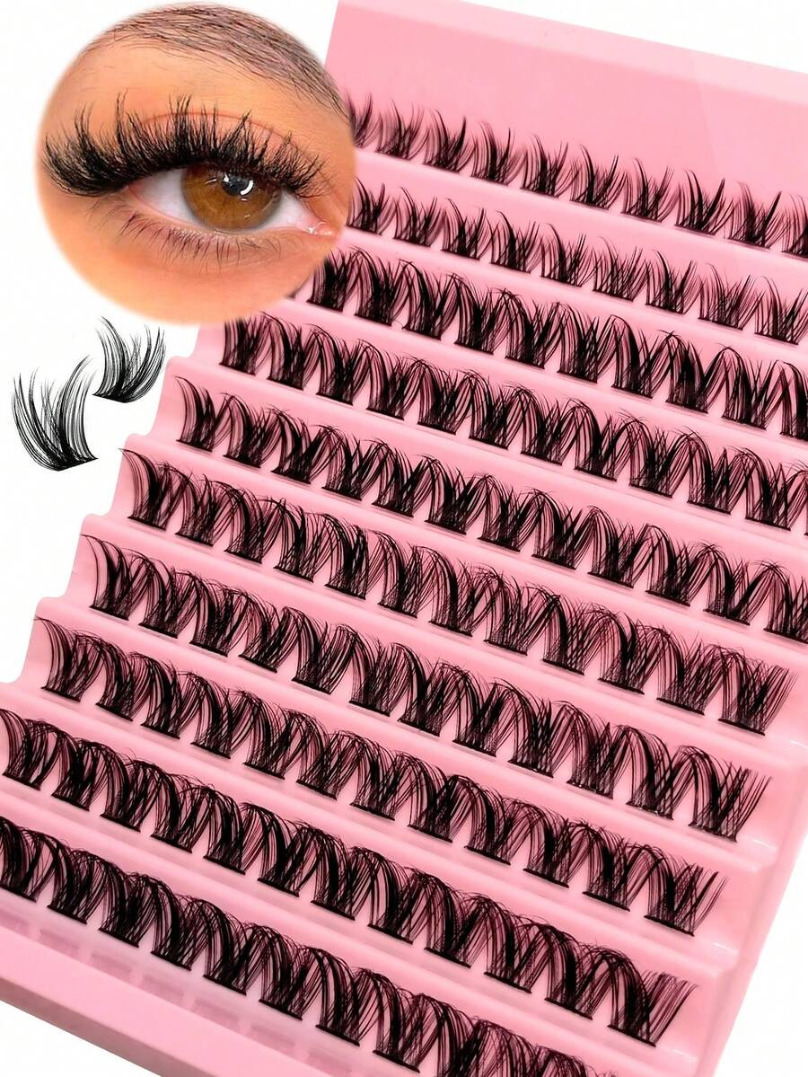 Sibeuna 120pcs D-Curl False Eyelashes, Fluffy Wispy Individual Lashes, Daily Sexy Charm Makeup For Beginner,Faux Mink Lashes, Reusable Lash Clusters, Lash Clusters, Individual False Lashes, Eyelashes, False Eyelashes - D - View 1