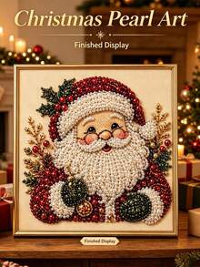 Shiny Pearl Bead DIY Diamond Painting Craft Kit, Vintage Country Christmas Style, Multiple Pattern Options, Ideal Christmas Gift For Living Room, Bedroom And Indoor Decor. Both A Stress-Relieving Craft Activity And A Perfect Home Wall Decoration For Autumn/Winter And Christmas Season - A - View 5
