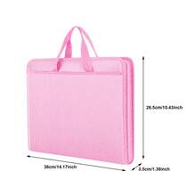 Pink Fire & Water Resistant Document Storage Bag With Reinforced Handles, Multi Compartment Zipper File Organiser For Home Office School - Pink - View 5