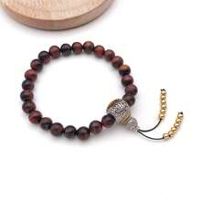 2pcs Buddha Head Pendant Dual-Color Alloy Inlaid Turquoise Beads, DIY Jewelry Making Handmade Prayer Beads Bracelet Craft Accessories - Multicolor - View 7