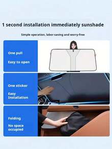 Portable Car Windshield Sun Shade, Universal Foldable Front Window Sun Shade, Suitable For Cars, SUVs, Trucks, Heat Insulation, UV Protection, Summer Car Accessories - Multicolor - View 5