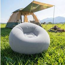 1pc Portable Inflatable Lazy Sofa, Waterproof Outdoor Air Bean Bag Chair, Lightweight Blow Up Lounger For Camping, Beach, Backyard & Indoor Rest - Multicolor - View 4