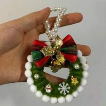 1 buah/5 buah Dekorasi Karangan Bunga Mini, Ornamen Gantung Kecil untuk Pesta Rumah Dalam Ruangan, Dekorasi Gantung dan Ornamen Meja Serbaguna, Aksesori Dekorasi Ruangan dan Pohon Natal, Cocok untuk Perayaan Liburan - Hijau - View 10