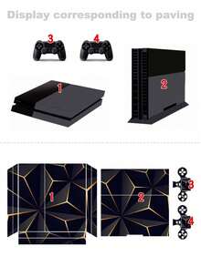 Cross-Border Hot-Selling 4pcs Black & Gold Pattern P4 Game Console Stickers, Dust-Proof & Wear-Resistant - View 3