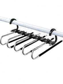 Multi-Layer Pants Rack, Space-Saving Closet Storage, Metal Non-Slip Pants Rack, Multi-Rod Design, Suitable For Jeans, Leggings, Skirts, Pants, Scarves Closet, Bedroom Closet, Apartment Clothing Storage Accessories - Multicolor - View 17