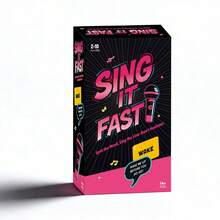 Sing It Fast Card Game, Fun Music Lyrics Party Game, Great Christmas Game Night Gift For Friends & Adults, 2-10 Players Interactive Board Game For Holiday Gathering, Party Entertainment - Multicolor - View 9