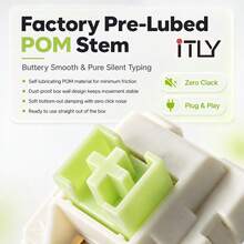 Milk Green Switch 5 Pin Linear Pre-Lubed 50 90 100Pcs 42gf POM Material Creamy Marbly Sound For Mechanical Keyboard DIY Custom Build - View 4