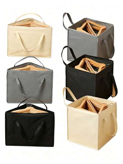 Versatile Hanger Organizer , Foldable Flat Design, Large Capacity To Store Clothes Hangers, Portable Household Storage Bag For Bedroom Closet, Laundry Room, Apartment Organization, Daily Use, Spring Summer Autumn Winter Home Tidying