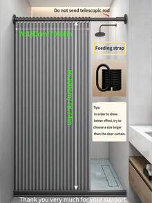 Household Foldable Door Curtain, No-Drill Installation, Privacy Dust-Proof Partition Curtain, Suitable For Bedroom, Kitchen And Bathroom. Thickened Blackout Wind-Proof, Simple Fabric Design, Suitable For All Seasons. - ML - View 24