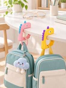 5/3/1pc No-Drill Clamp-On Desk Hook, 360° Rotatable Detachable Multi-Function Backpack Hook, Suitable For Desk Edge, Also As Closet Hook, Can Hang Bags, Water Bottles, Handbags And Umbrellas, Dorm And Office Desk Organizer - Multicolor - View 5