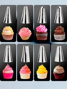 Stainless Steel Cookie Cutter Set, Multi-Function Cream Piping Gun, Washable Cookie Extruder, Suitable For Making Donuts And Cream Cakes, Kitchen Essential, Autumn Home Halloween Kitchen Christmas Kitchen Decor And Accessories, Coffee Bar Accessories - Multicolor - View 11