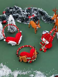 2 buah Penutup Telinga Dekorasi Natal untuk Pesta, Motif Kartun Santa Claus, Penutup Telinga Hangat - MultiWarna - View 6