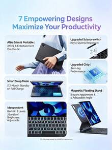 UGREEN IPad Magic Keyboard Compatible With Apple Tablet 25 Models Air 7/6/5/4 Pro 11/10.9-Inch Keyboard Protective Case All-In-One Magnetic Bluetooth Keyboard Detachable 11-Inch/10.9-Inch - View 8