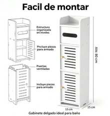 Over-The-Toilet Storage - White - View 3