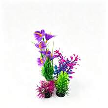 Aquarium Decor Set, Plastic Artificial Grass Decoration For Fish Tank, Realistic Aquarium Plants - C - View 3