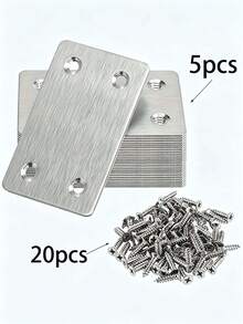 60 miếng miếng dán sửa chữa, giá đỡ kết nối phẳng 4 lỗ, phù hợp cho tủ, kệ, ghế và sửa chữa nhiều loại nội thất - A - Xem 14