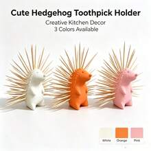 2pcs Collectible Decor - Cute Hedgehog Toothpick Holder, Animal Shaped Toothpick Box, Desktop Organizer, Kitchen Countertop Decoration, Dining Table Toothpick Storage Box, Home Decor Gift, Creative Kitchen Accessory - View 4
