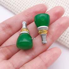 2pcs Buddhist Mala Guru Beads Colorful Resin Three Hole Buddha Head With Metal Tower Connector For Handmade Prayer Bead Accessories 14x26mm - Multicolor - View 9