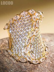 1pc Romantic Cubic Zirconia Ring For Women, Wedding Engagement Party Jewelry, Valentine's Day Gift - 1# - View 2